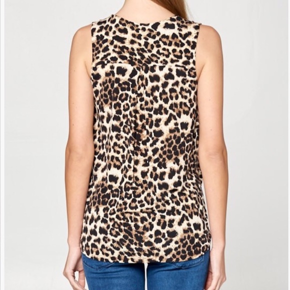 🔥Sleeveless Envelope Leopard Print Top - Picture 4 of 9